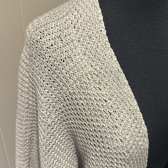 Max Studio light gray lightweight long knit open front dolman sleeve cardigan XS - Picture 3 of 7